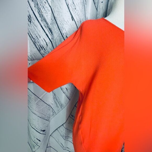 WAYF coral orange short sleeve dress M - Picture 3 of 6